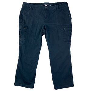 Duluth Trading Pants Women's 22Wx31(30) Curvesetter Canvas Black Cargo Workwear